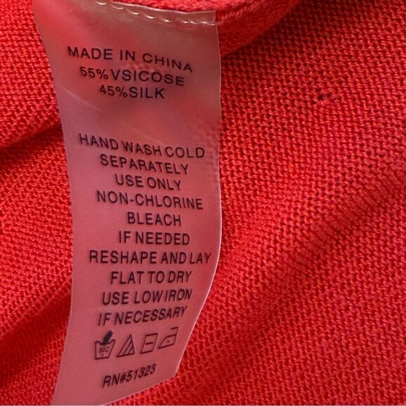 Chaus New York Red Open Front Cardigan - Size S - Picture 6 of 6